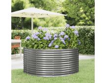 vidaXL Garden Raised Bed Grey 140x140x68 cm Powder-Coated Steel