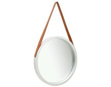 vidaXL Wall Mirror with Strap 50 cm Silver