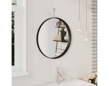 vidaXL Hanging Mirror with Hook Black 50 cm