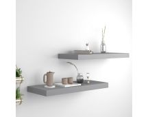 vidaXL Floating Wall Shelves 2 pcs Grey 60x23.5x3.8 cm MDF