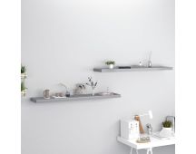 vidaXL Floating Wall Shelves 2 pcs Grey 120x23.5x3.8 cm MDF