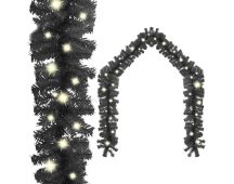 vidaXL Christmas Garland with LED Lights 10 m Black