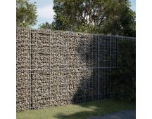 vidaXL Gabion Basket with Cover 250x100x200 cm Galvanised Iron