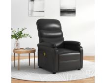 vidaXL Massage Chair Black Faux Leather