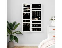 vidaXL Mirror Jewellery Cabinet Wall Mounted White 37.5x10x106 cm