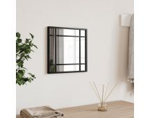 vidaXL Wall Mirror Black 30x30 cm Square Iron