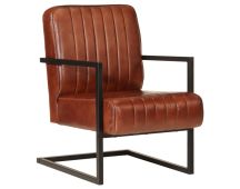 vidaXL Sofa Chair Brown Real Leather