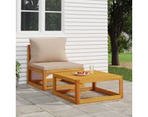 vidaXL 2 Piece Garden Sofa Set with Cushions Solid Wood Acacia