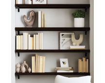 vidaXL Wall Shelf Dark Brown 100x30x(2-4) cm Treated Solid Wood Oak