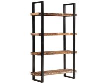 vidaXL Bookcase 4-Tier 110x40x180 cm Solid Wood Reclaimed and Iron