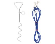 vidaXL Dog Tie Out Cable with Ground Stake 3 m