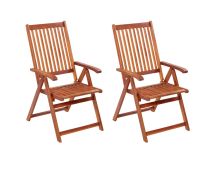 vidaXL Folding Garden Chairs 2 pcs Solid Acacia Wood Brown