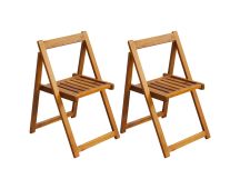 vidaXL Folding Garden Chairs 2 pcs Solid Acacia Wood