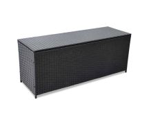 vidaXL Garden Storage Box Black 150x50x60 cm Poly Rattan