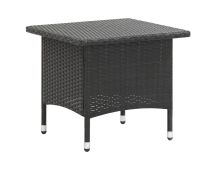 vidaXL Tea Table Black 50x50x47 cm Poly Rattan