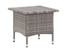 vidaXL Tea Table Grey 50x50x47 cm Poly Rattan