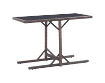 vidaXL Garden Table Brown 110x53x72 cm and Poly Rattan