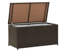 vidaXL Garden Storage Box Poly Rattan 100x50x50 cm Brown