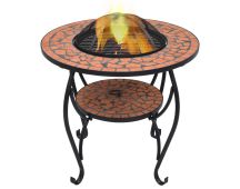 vidaXL Mosaic Fire Pit Table Terracotta 68 cm Ceramic