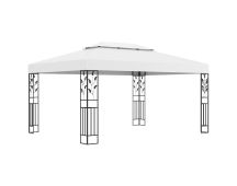 vidaXL Gazebo with Double Roof 3x4 m White