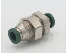 Parker nickel plated push to connect 1/4" tube to tube connector fitting