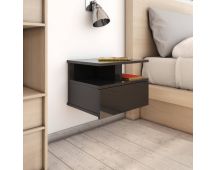 vidaXL Floating Nightstand High Gloss Black 40x31x27 cm Engineered Wood