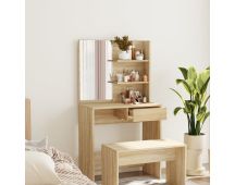 vidaXL Dressing Table with Mirror Sonoma Oak 74.5x40x141 cm