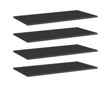 vidaXL Bookshelf Boards 4 pcs High Gloss Black 80x40x1.5 cm Engineered Wood