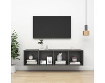 vidaXL Wall-mounted TV Cabinet Grey 37x37x142.5 cm Engineered Wood