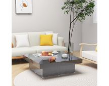 vidaXL Coffee Table High Gloss Grey 90x90x28 cm Engineered Wood