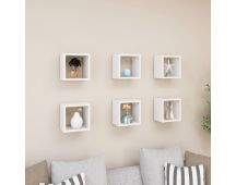 vidaXL Wall Cube Shelves 6 pcs White 22x15x22 cm