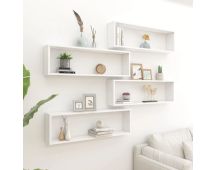 vidaXL Wall Cube Shelves 4 pcs White 100x15x30 cm Engineered Wood