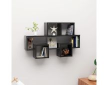 vidaXL Car-shaped Wall Shelf High Gloss Black 82x15x51 cm Engineered Wood