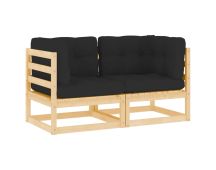 vidaXL Garden Corner Sofas 2 pcs with Cushions Solid Pinewood