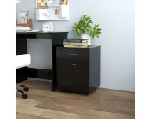 vidaXL Rolling Cabinet Black 45x38x54 cm Engineered Wood