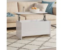 vidaXL Coffee Table High Gloss White 102x55.5x52.5 cm Engineered Wood