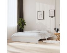 vidaXL Bed Frame without Mattress White Solid Wood 183x203 cm King