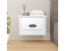 vidaXL Wall-mounted Bedside Cabinet High Gloss White 41.5x36x28cm