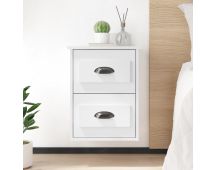 vidaXL Wall-mounted Bedside Cabinet High Gloss White 41.5x36x53cm