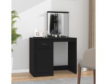 vidaXL Dressing Table with Mirror Black 90x50x132.5 cm Engineered Wood