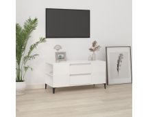 vidaXL TV Cabinet High Gloss White 102x44.5x50 cm Engineered Wood