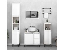 vidaXL Bathroom Cabinet High Gloss White 65x33x60 cm Engineered Wood