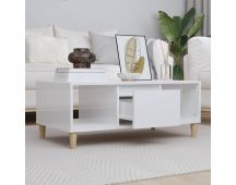 vidaXL Coffee Table High Gloss White 90x50x36.5 cm Engineered Wood