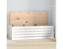 vidaXL Storage Box White 109x36.5x33 cm Solid Wood Pine