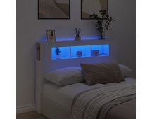 vidaXL LED Headboard White 140 cm Engineered Wood