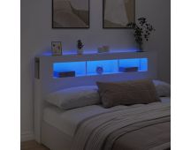 vidaXL LED Headboard White 180 cm Engineered Wood