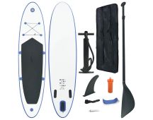 vidaXL Stand Up Paddle Board Set SUP Surfboard Inflatable Blue and White