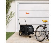 vidaXL Pet Bike Trailer Black Oxford Fabric and Iron