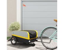 vidaXL Bike Trailer Black and Yellow 45 kg Iron