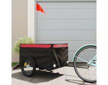 vidaXL Bike Trailer Black and Red 45 kg Iron